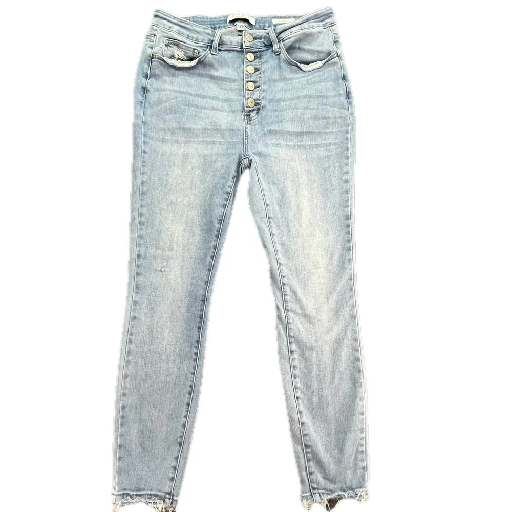 Judy Blue Los Angeles Womens Skinny Fit Button Fly Jeans Light Wash Size 13 31